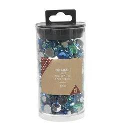 Boîte de gemmes bleues et vertes 80 g