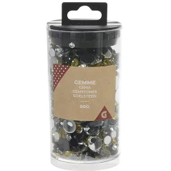 Boîte de gemmes noires et dorées 80 g