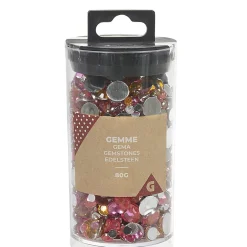 Boîte de gemmes roses et oranges 80 g