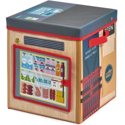 Boîte de rangement 2en1 comptoir de marchand pour enfant
