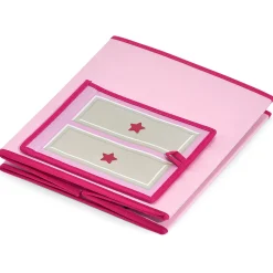 Boîte de rangement 2en1 table à langer rose pour enfant