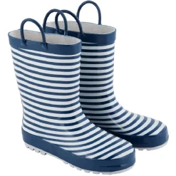 Botte de pluie rayé bleu marine blanc enfant T28/35
