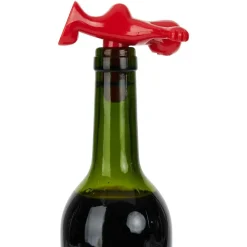 Bouchon de bouteille bonhomme rouge plastique