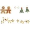 Boucle d'oreille Noël x6 sapin étoile renne perle pain d'épice OH