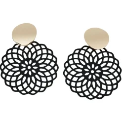 Boucles d'oreilles disque filigrane doré