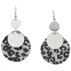 Boucles d'oreilles double disque léopard pailleté