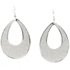 Boucles d'oreilles goutte gris pailleté
