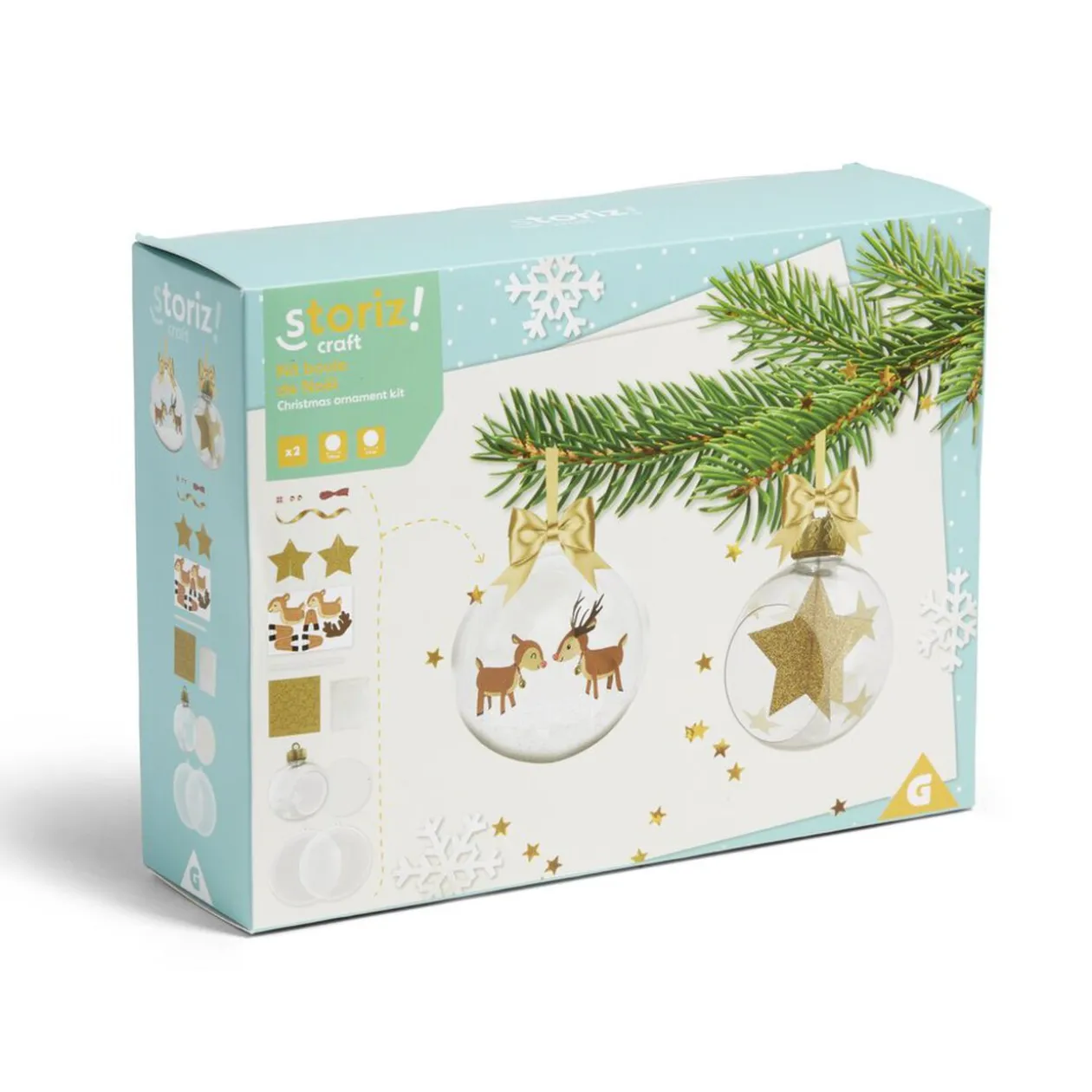 Boule de Noël à personnaliser x2