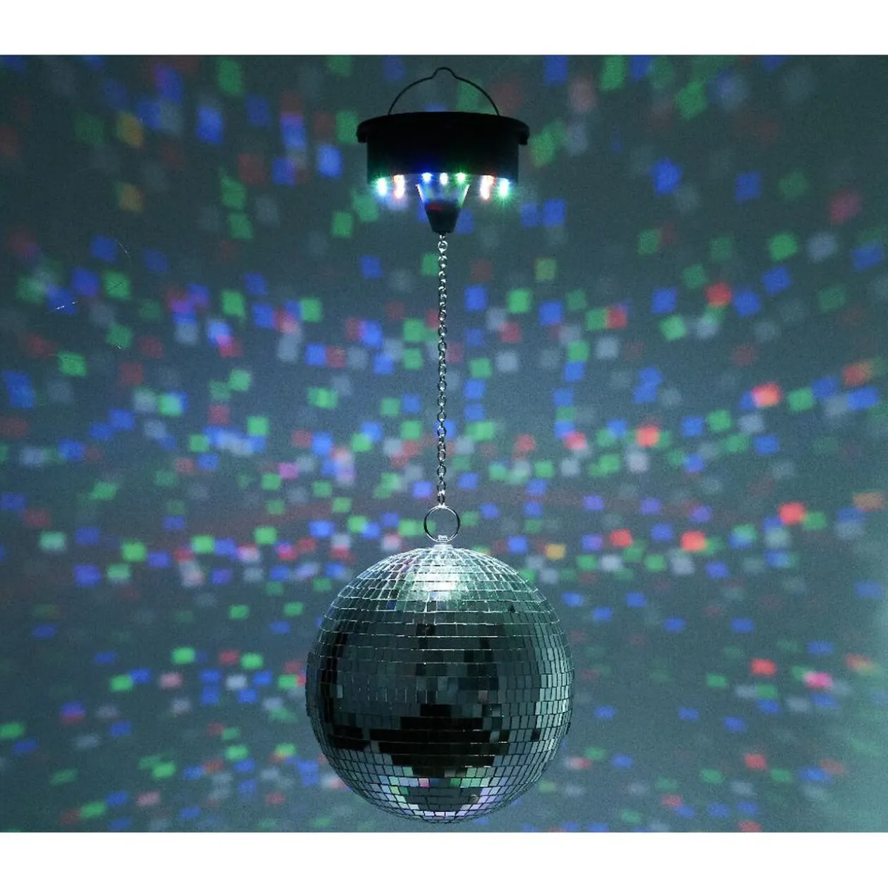 Boule disco à LED Homday Party Ø20xL54,5cm - rotation 360°