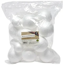 Boule Noël blanche en polystyrène à décorer x24