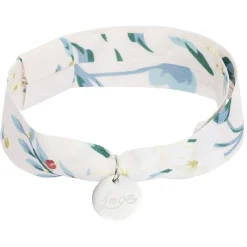 Bracelet ajustable en tissu motif floral avec pendentif Love L19cm
