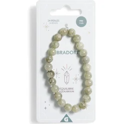 Bracelet crystal fin 24 perles labradorite vert - Équilibre