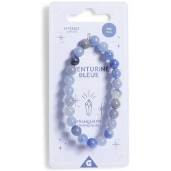 Bracelet crystal fin 24 perles aventurine bleu - Tranquilité