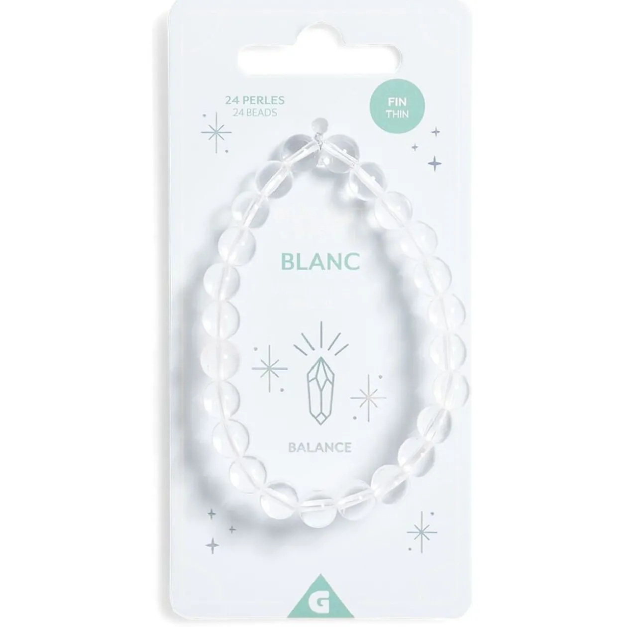 Bracelet crystal fin 24 perles blanc transparent - Balance