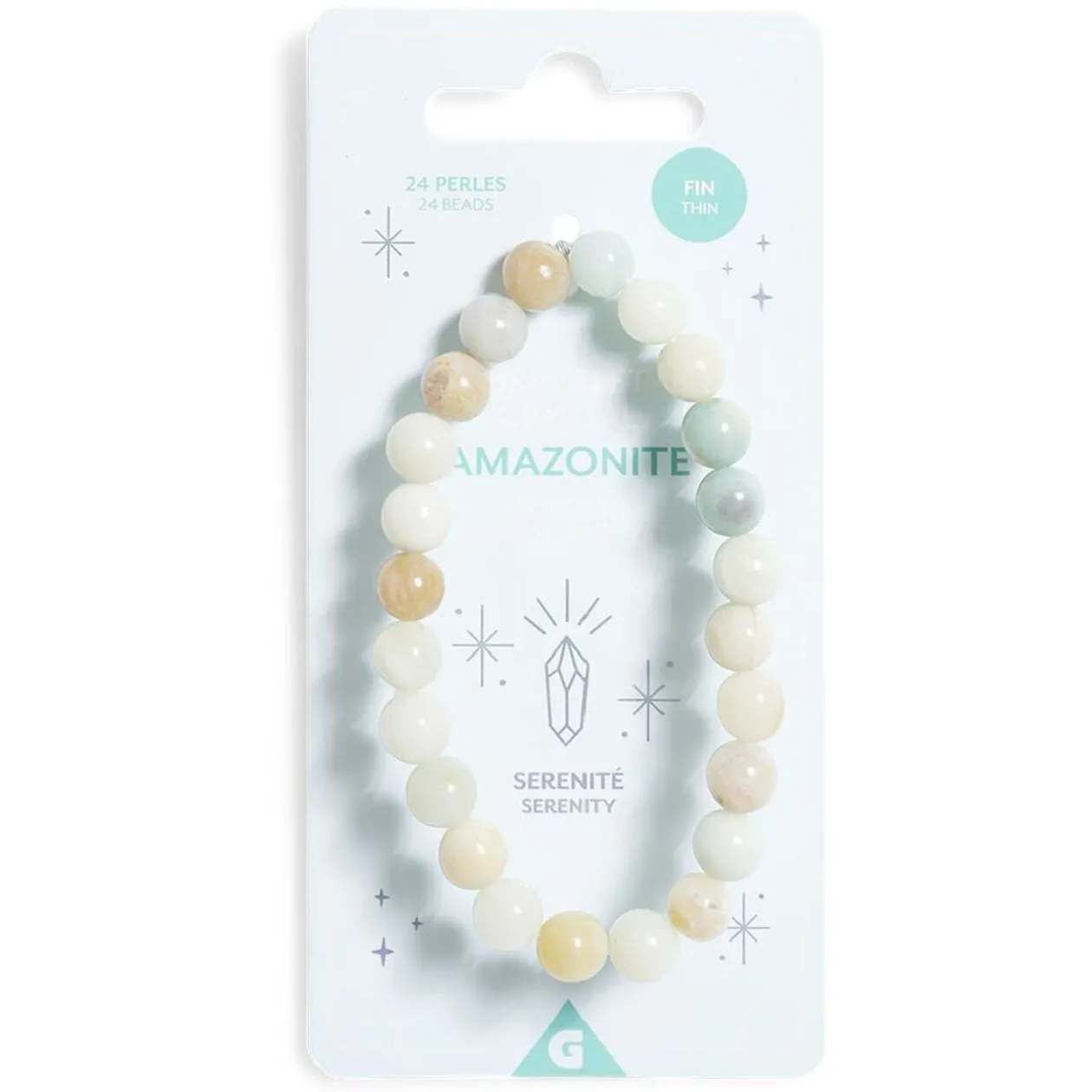 Bracelet crystal fin 24 perles amazonite vert - Sérénité