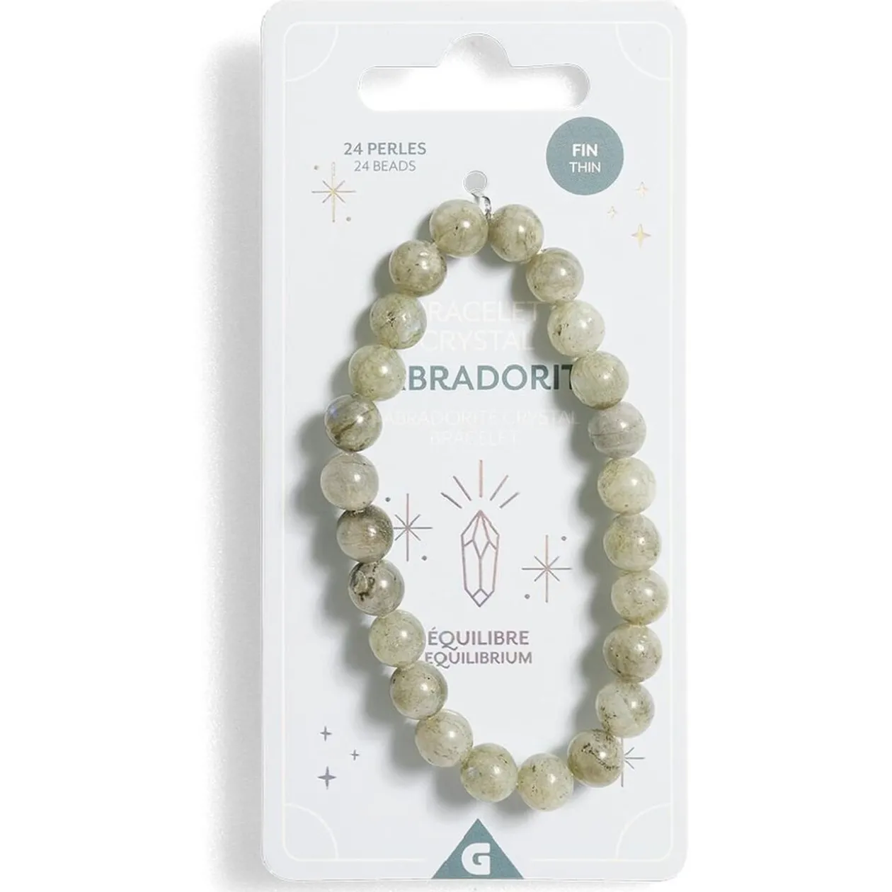 Bracelet crystal large 26 perles labradorite vert - Équilibre