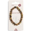 Bracelet crystal large 26 perles oeil du tigre marron - Optimisme