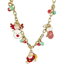 Bracelet doré avec pendentif design Noël