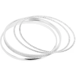Bracelet gris argenté x4