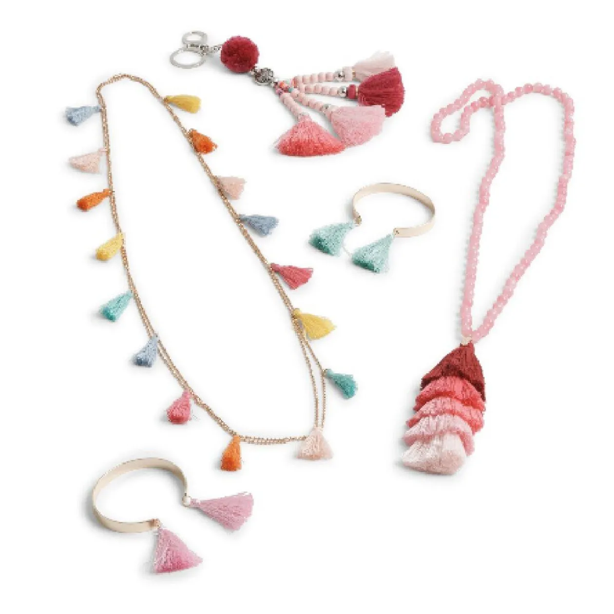 Bracelet jonc à pompons