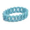 Bracelet silicone effet chaîne bleu turquoise