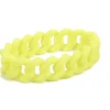 Bracelet silicone effet chaîne jaune