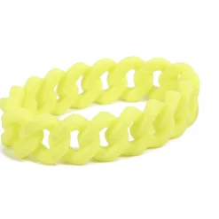 Bracelet silicone effet chaîne jaune