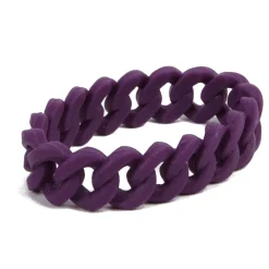 Bracelet silicone effet chaîne violet