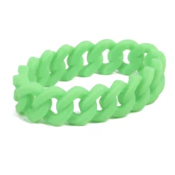 Bracelet silicone effet chaîne vert