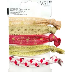 Bracelet tissu fantaisie x5