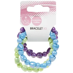 Bracelet violet vert bleu x3