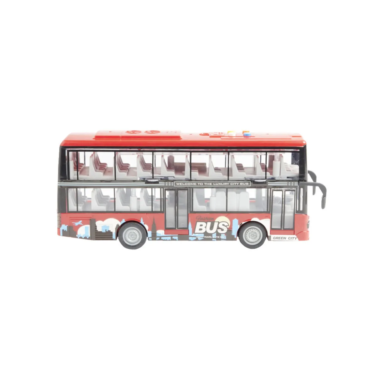 Bus sonore et lumineux double niveau gris