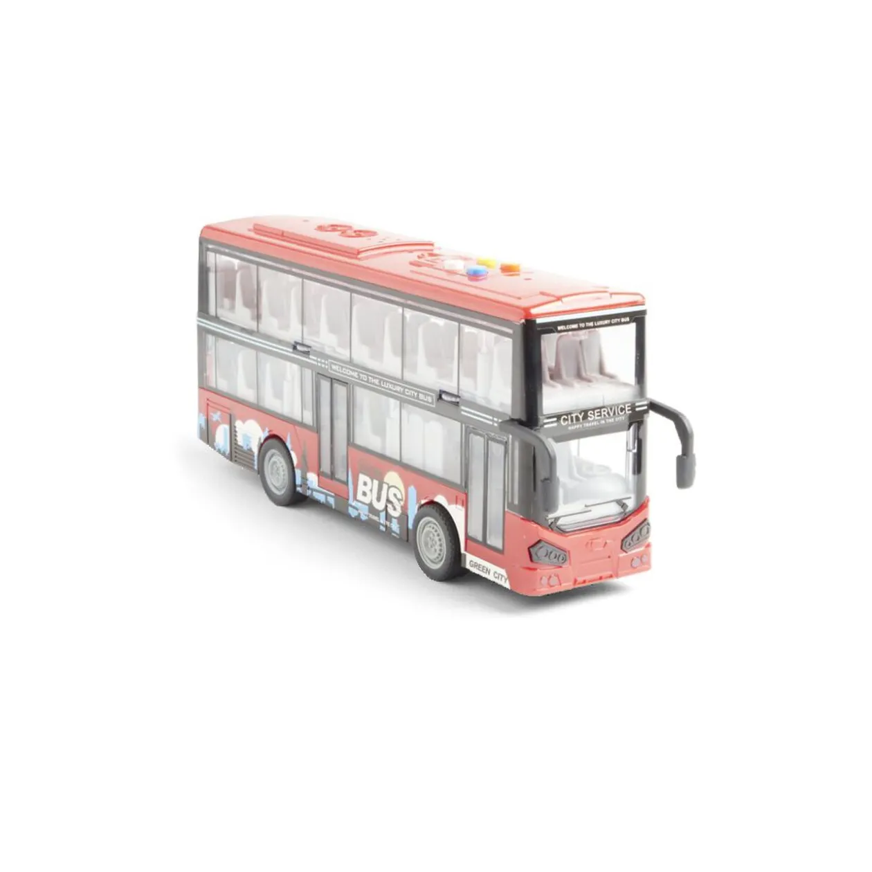 Bus sonore et lumineux double niveau gris