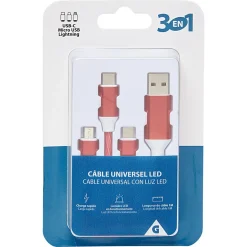 Cable LED 3 EN 1 universel