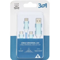 Cable LED 3 EN 1 universel