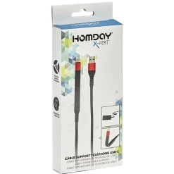 Cable USB/USB-C support téléphone