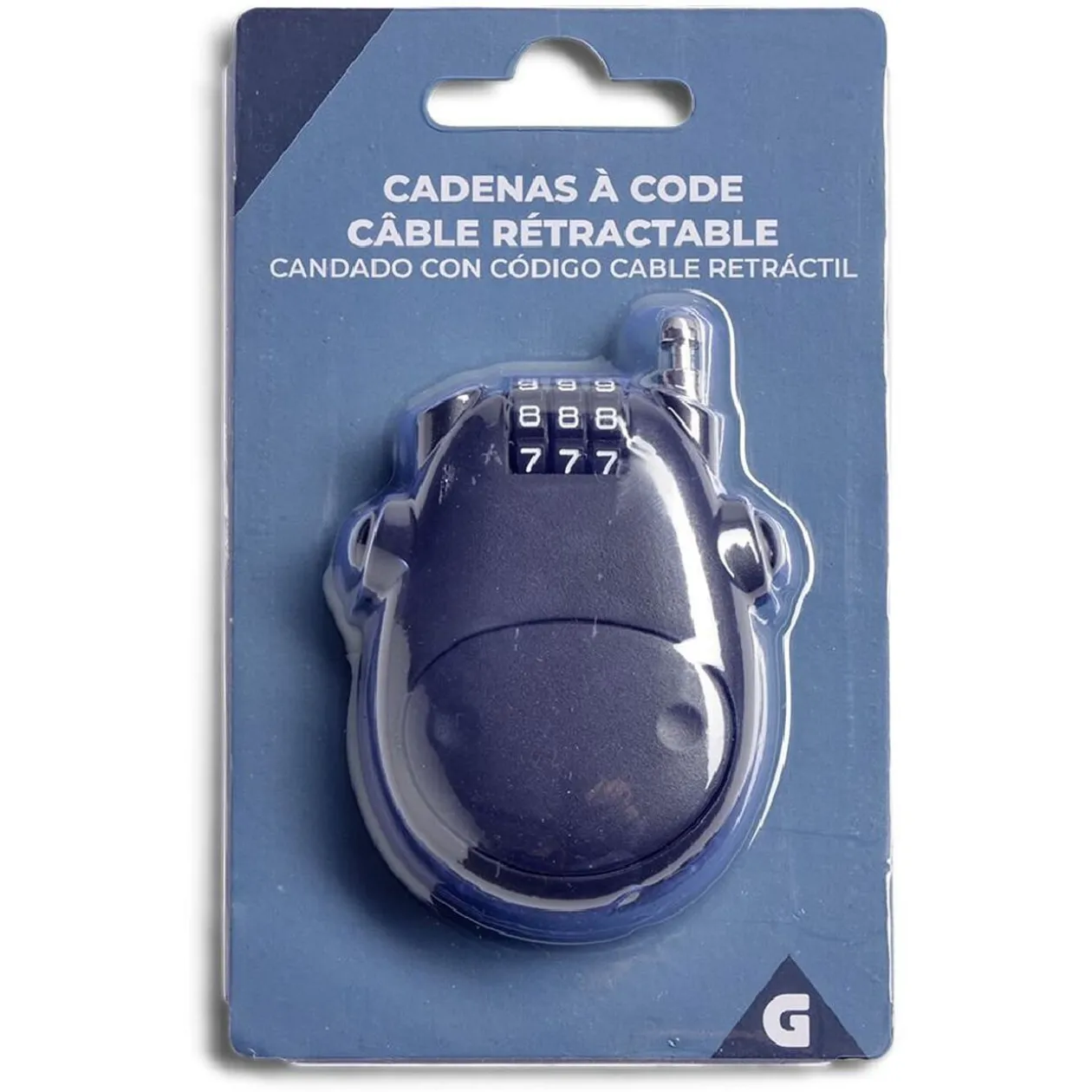 Cadenas à code avec câble rétractable