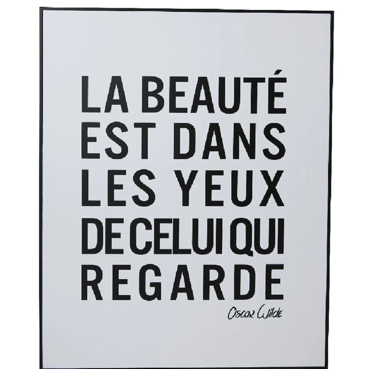 Cadre citation beauté coeur blanc et noir