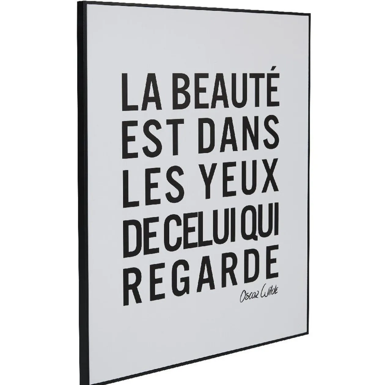 Cadre citation beauté coeur blanc et noir