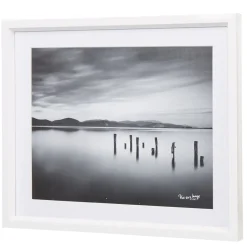 Cadre déco design vue sur mer noir et blanc