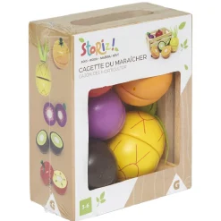 Cagette du Maraîcher fruits et légumes bois 7 pièces