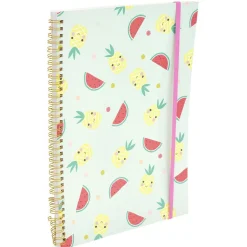 Cahier à spirale avec élastique latéral format A4 184 pages