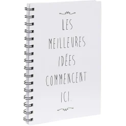 Cahier à spirale inscription Meilleures idées A5 blanc 160 pages