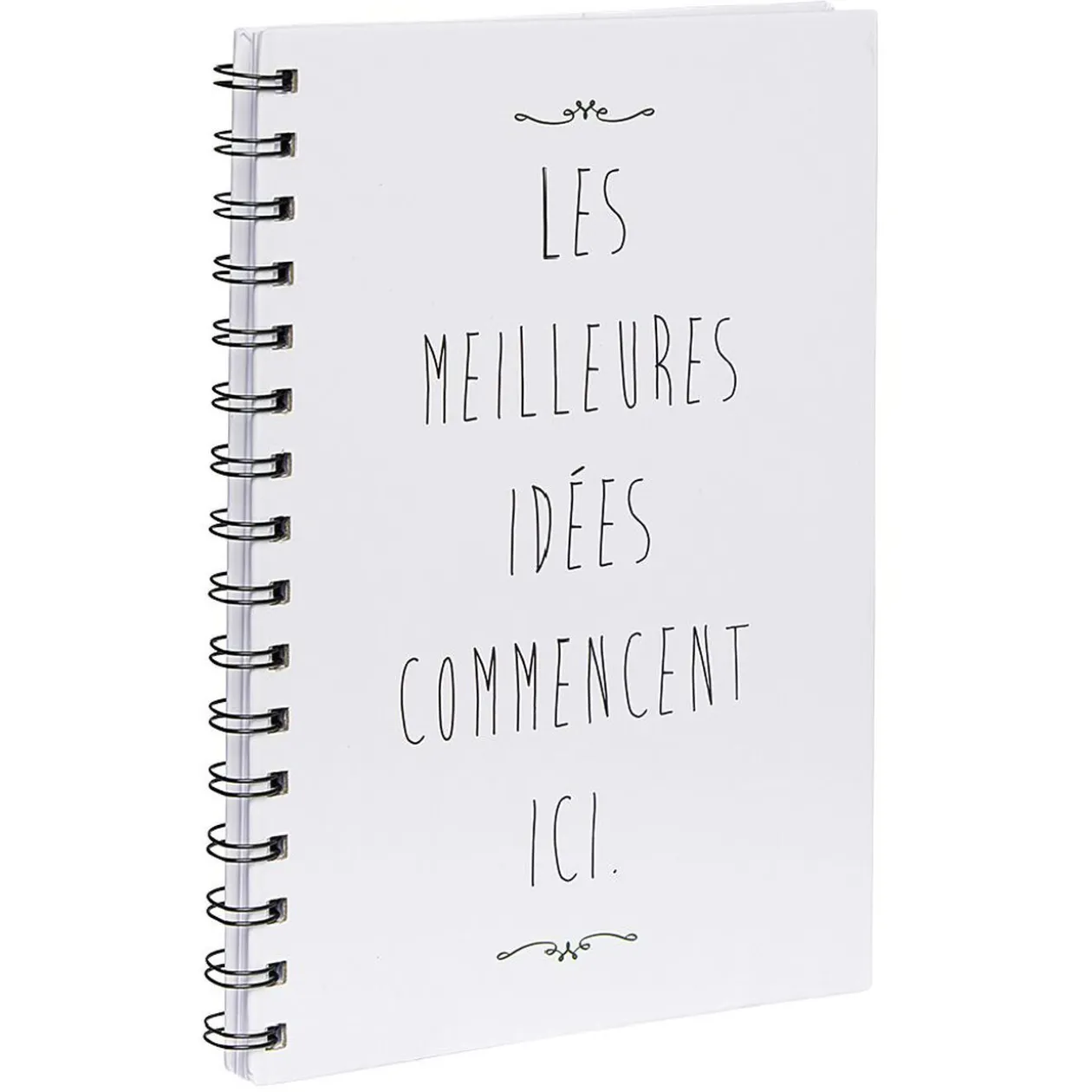 Cahier à spirale inscription Meilleures idées A5 blanc 160 pages