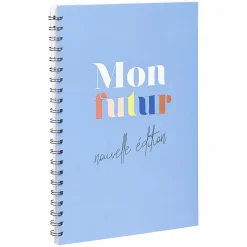 Cahier à spirale inscription Mon Futur format A4 bleu 184 pages