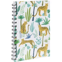 Cahier à spirale motif léopard A5 blanc 160pages