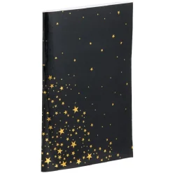Cahier A4 96 pages noir motif étoiles dorées