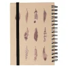 Cahier A6 kraft décor plumes 70 pages