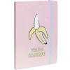 Cahier avec élastique latéral format A5 motif banane