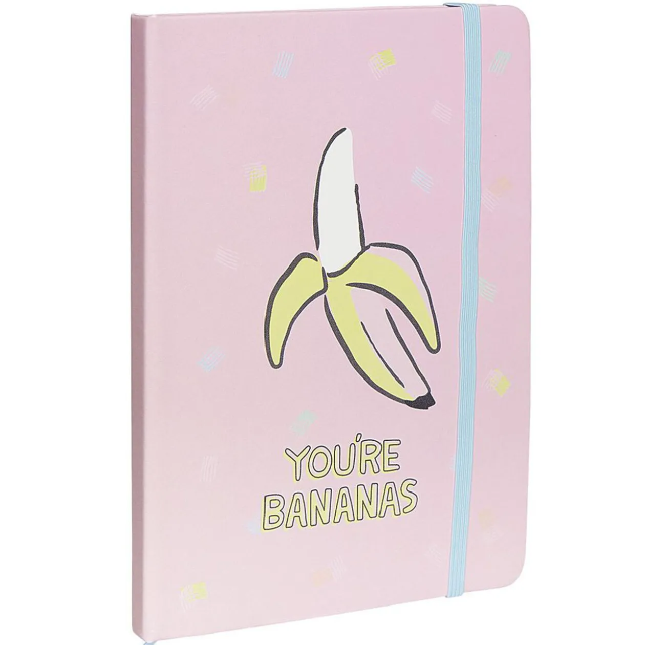 Cahier avec élastique latéral format A5 motif banane